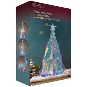 Dekoracja świąteczna choinka LED zimny biały 40 diod bateria timer