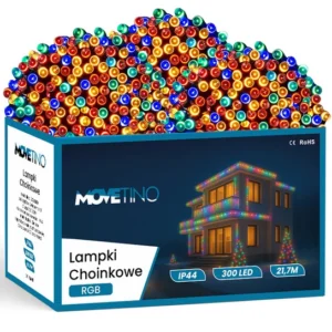 Lampki Choinkowe Długie LED Świąteczne Zewnętrzne 300 LED Multikolor